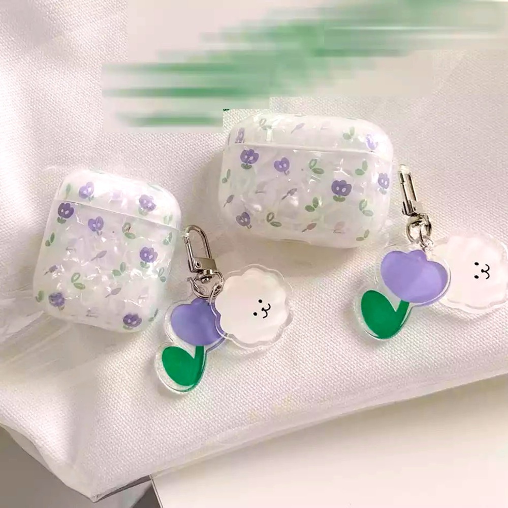 Super Cute AirPods G3 protective case (purple flower)